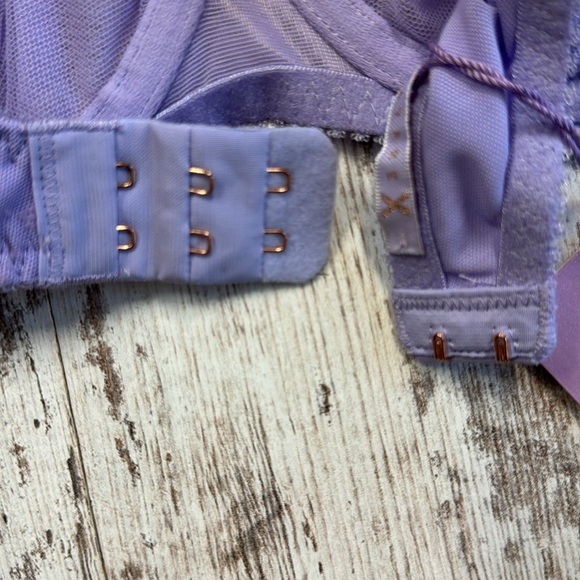 SAVAGE X FENTY NWT Lavender Flocked Logo Mesh Unlined Underwire Bra Size 32A - Picture 8 of 10